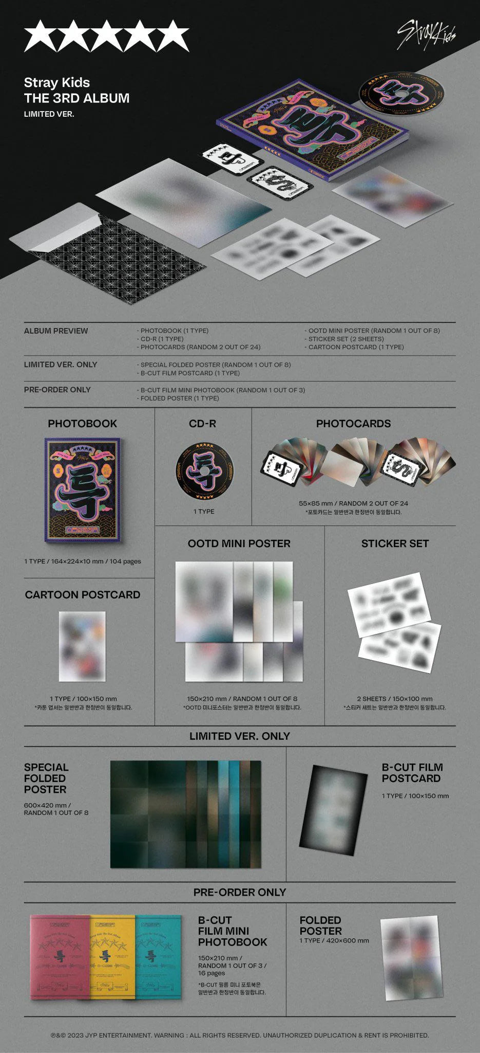 Stray Kids The 3rd Album - FIVE STAR (3 versions)