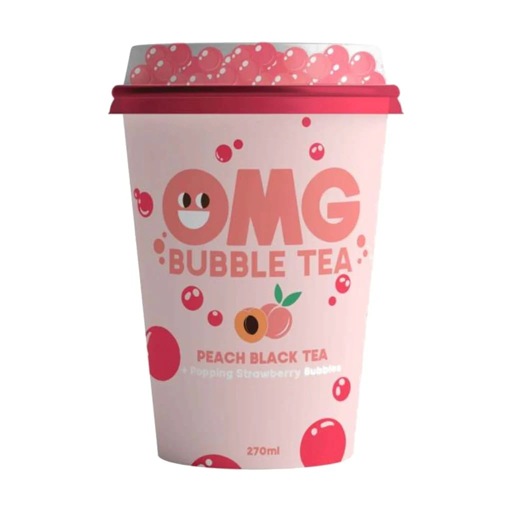 OMG Bubble Tea s Príchuťou Broskyne a Jahody 270ml