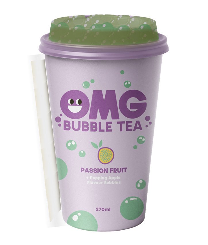 OMG Bubble Tea s Príchuťou Marakuje a Jablka 270ml