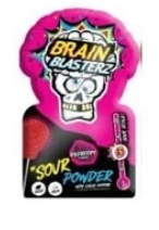 Brain Blasterz Kyslý prášok s lízatkom - Malina
